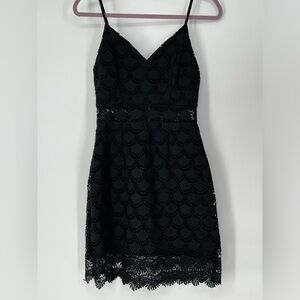 AQUA LITTLE BLACK‎ LACE DRESS WITH LINGERIE ADJUSTABLE STRAPS ZIPPERS DOWN BACK